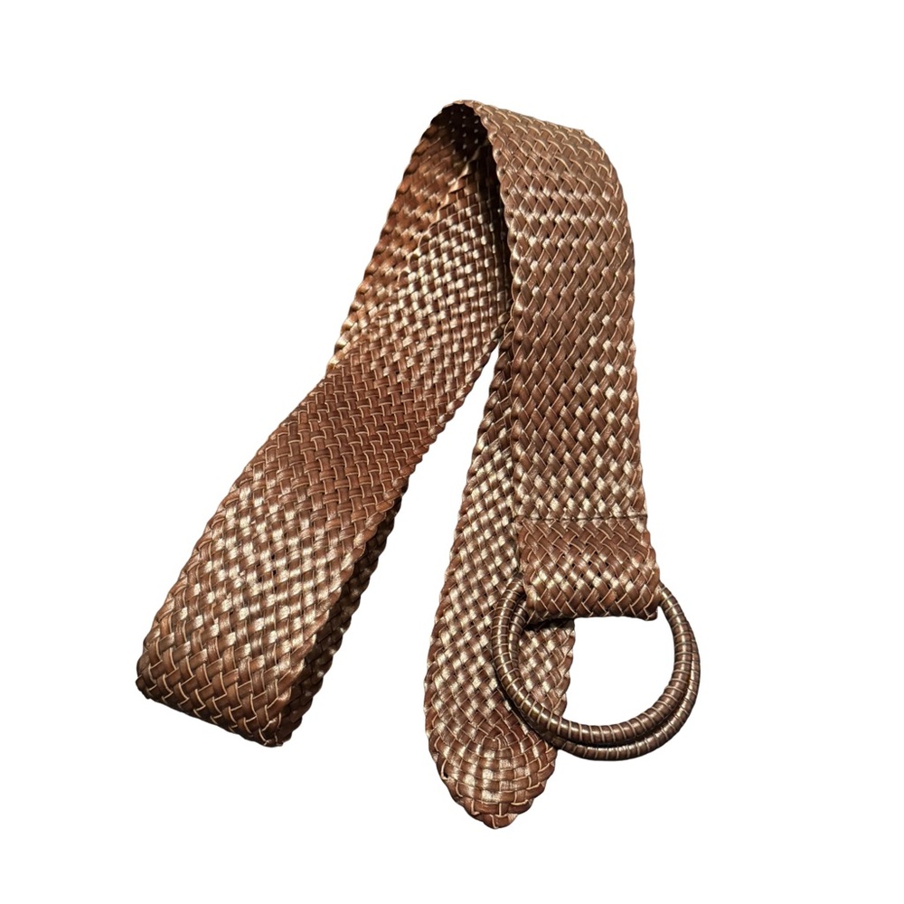 Vintage Woven Belt | Y2K Brown Braided O-Ring Style